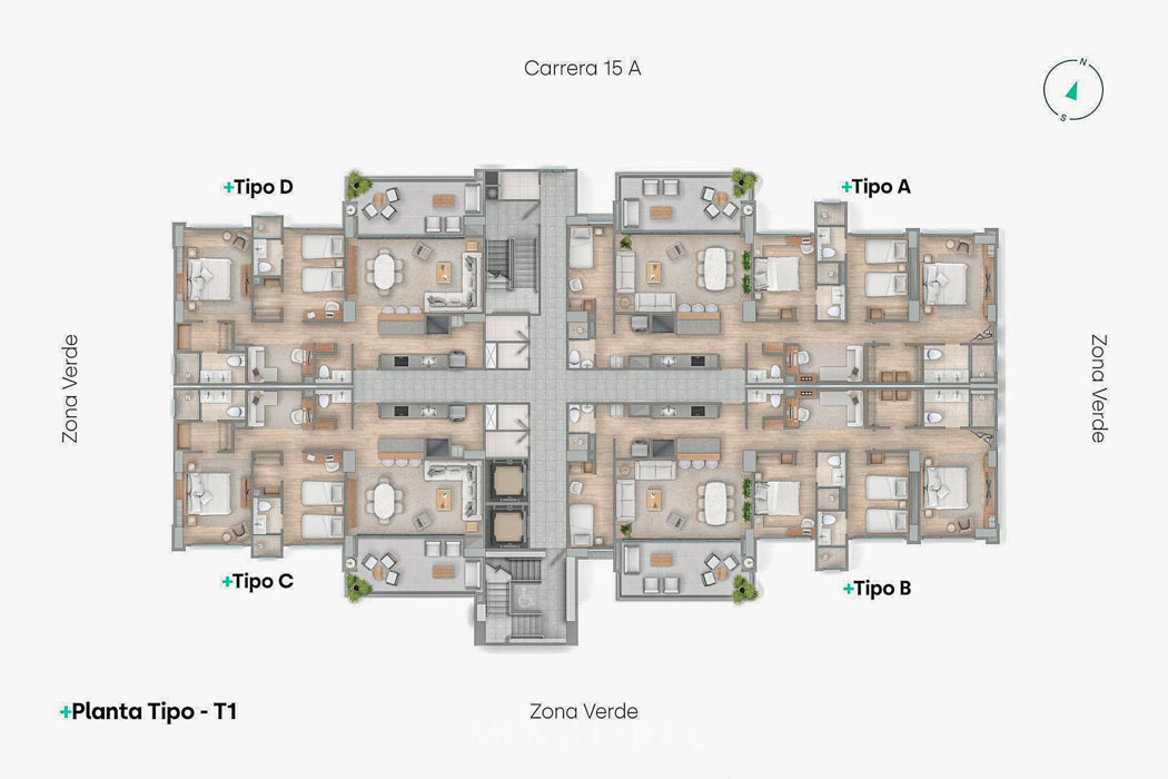 Apartamento en Venta en El Tesoro, Medellín con garaje con REF 1549