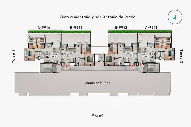 Apartamento en Venta en Ditaires, Itagüí con garaje con REF 1493