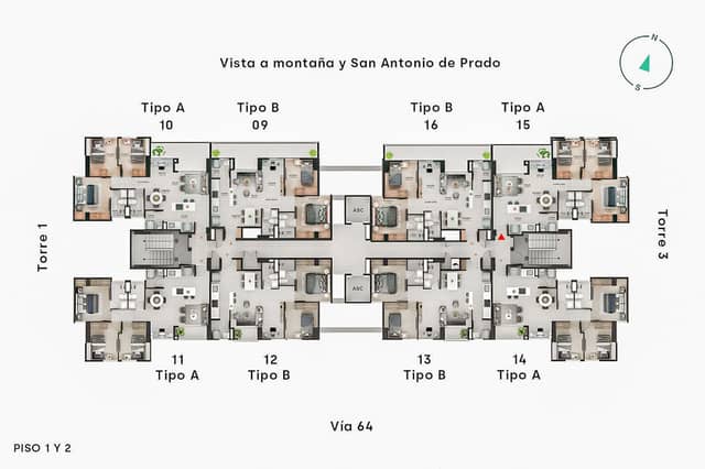 Apartamento en Venta en Ditaires, Itagüí con garaje con REF 1493
