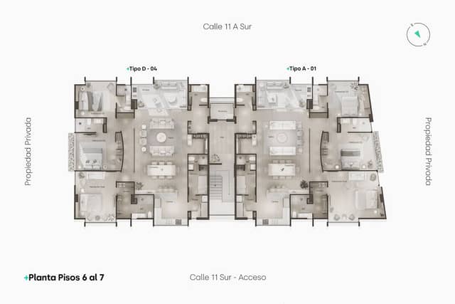 Apartamento en Venta en La Aguacatala, Medellín con garaje con REF 1536