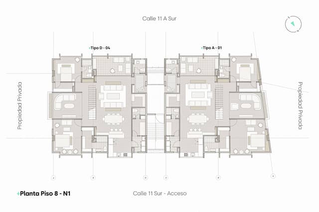 Apartamento en Venta en La Aguacatala, Medellín con garaje con REF 1536