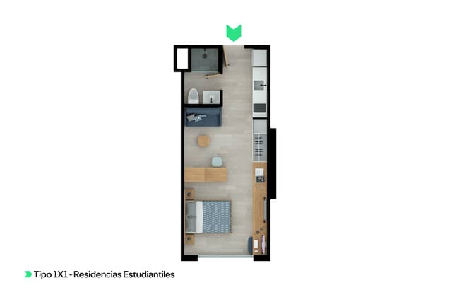1X1 RESIDENCIAS ESTUDIANTIL