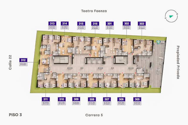 Apartamento en Venta en Las Nieves, Bogotá con REF 1707