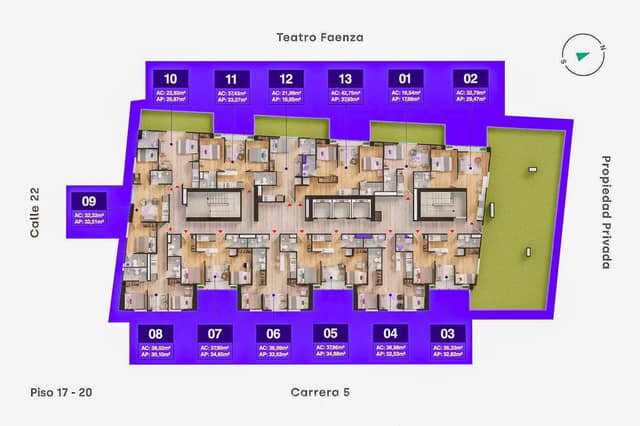 Apartamento en Venta en Las Nieves, Bogotá con REF 1707
