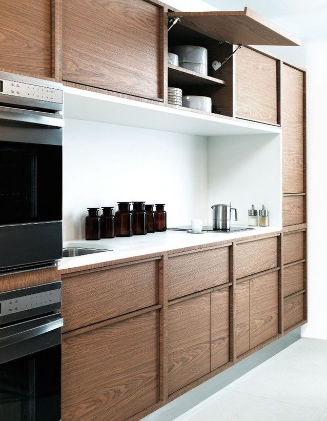 Una cocina de madera gráfica