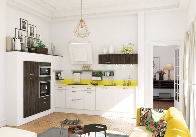 Una pequeña cocina integrada al salón