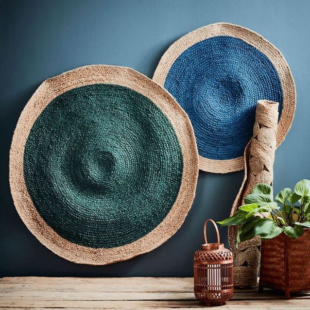 Alfombra redonda de yute