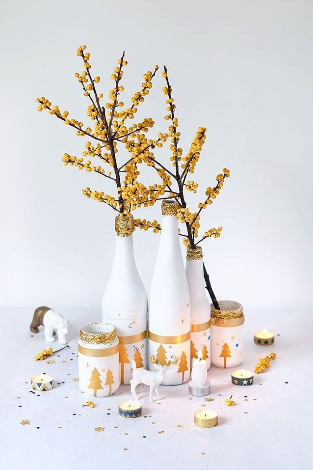 Decoración de mesa navideña de bricolaje