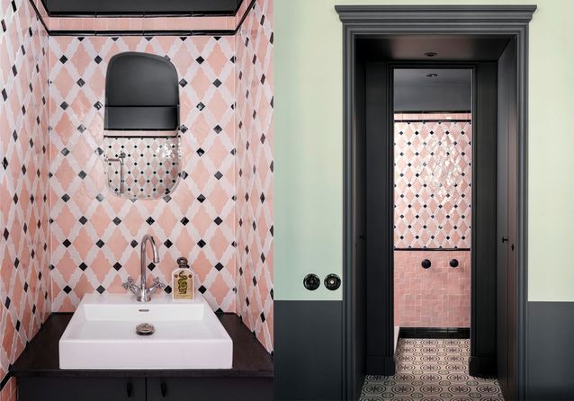 Enrejado rosa empolvado