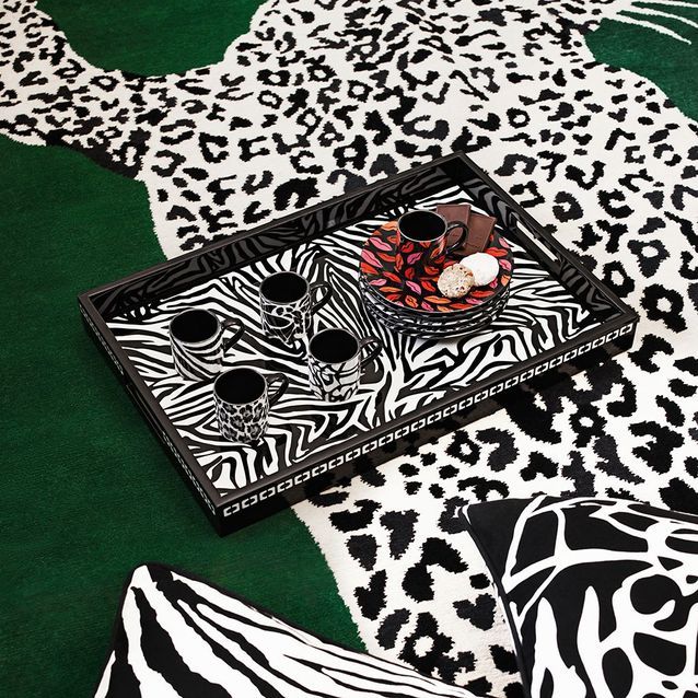 Bandejas lacadas con estampado de cebra