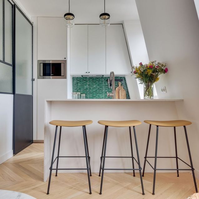 Cocina tipo estudio de gran altura