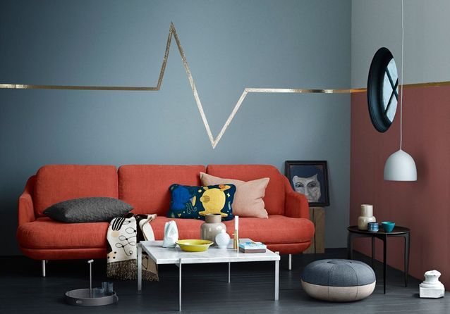 Crea un friso en la pared con una bonita cinta adhesiva