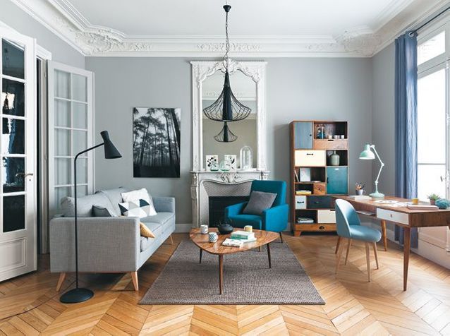 Juega el look vintage total en un interior clásico