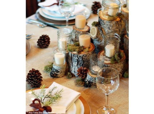 Una pieza central de madera