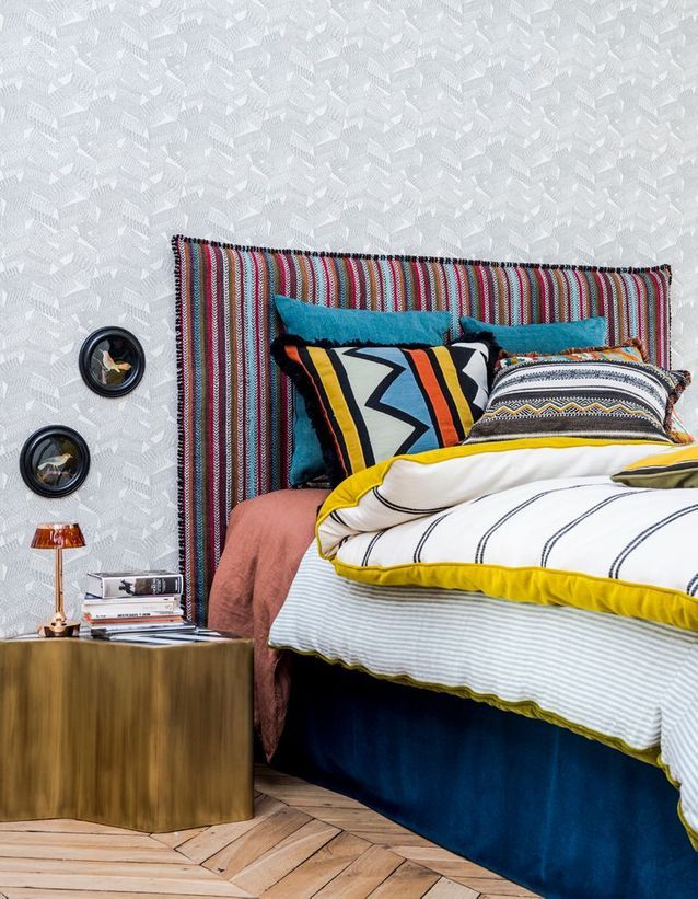 Atrévete a usar ropa de cama con motivos étnicos en el dormitorio